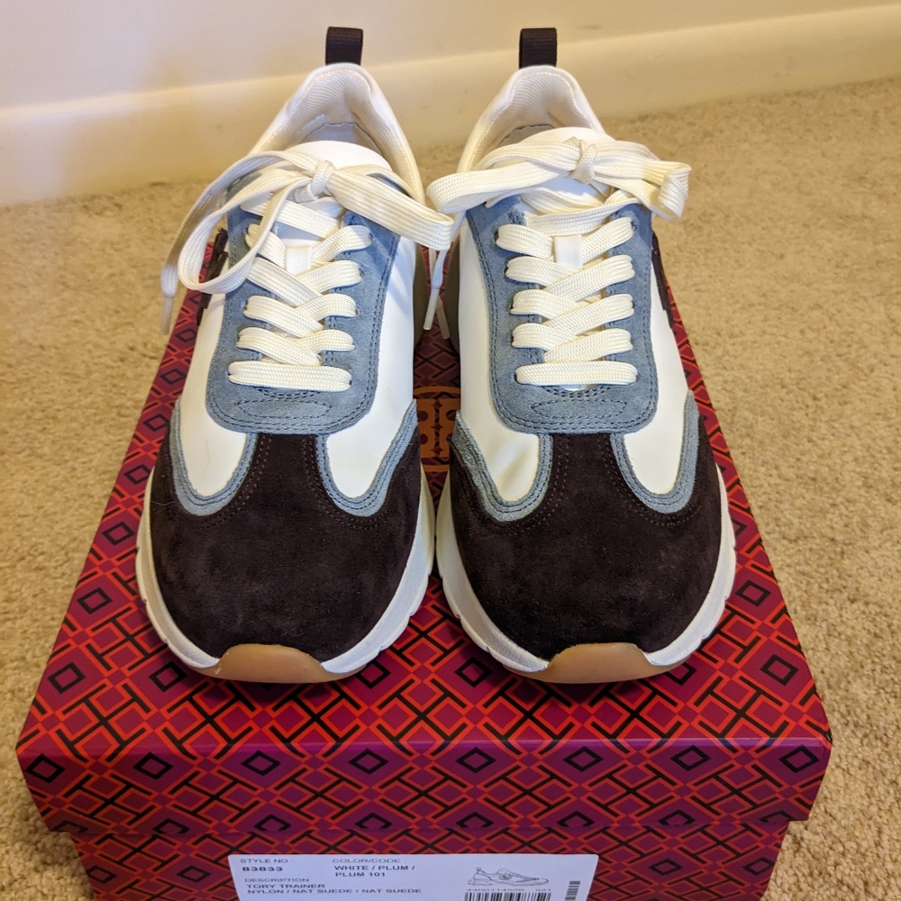 Tory Burch Good Luck Trainer Plum Sneaker